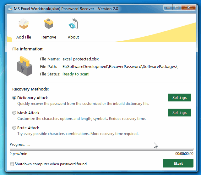 excel password recovery process