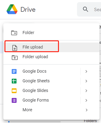  The File upload button.