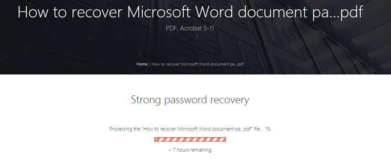 Strong Password recovery has begun