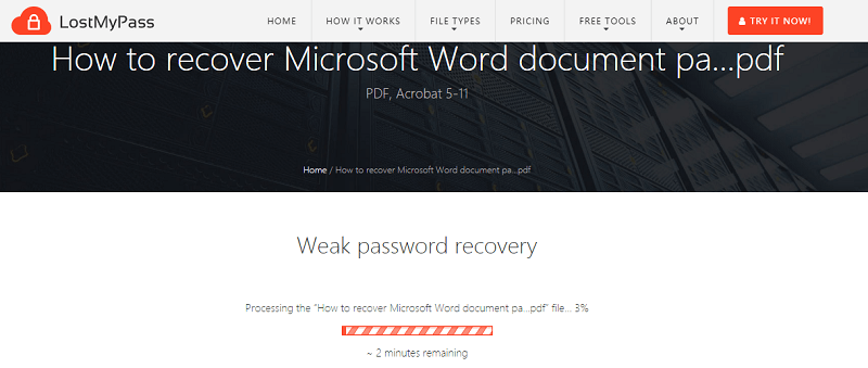  Weak password recovery has started