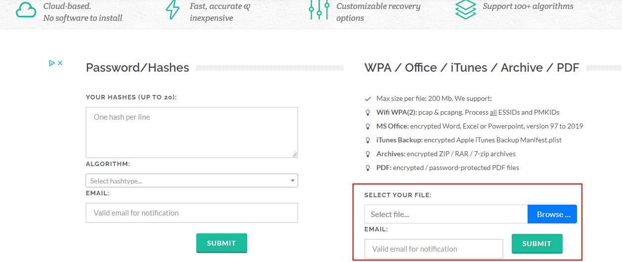  Select your PDF and provide your email address