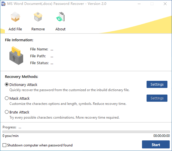 Ms word password recovery