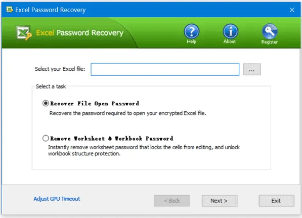 Unprotect Excel files with Top-Password Excel Password Recovery