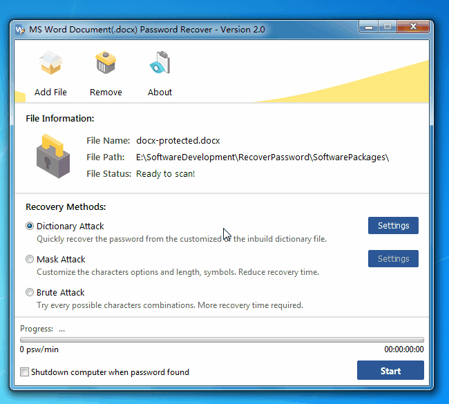 word password recovery process